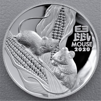 Silbermünze 1oz "2020 Maus" Lunar III (HR) Stempelglanz High Relief