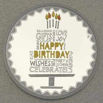 Silbermünze 1oz "Happy Birthday" 2021 (PP/kol.) (Australien)