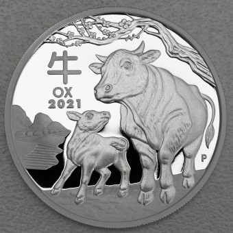 Silbermünze 1oz "2021 Ochse" Lunar III (PP) 