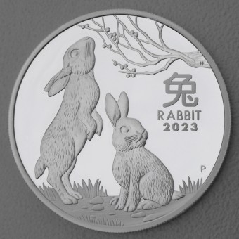 Silbermünze 1oz "2023 Hase" Lunar III (PP) Polierte Platte