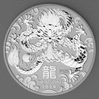 Silbermünze 1oz "2024 Drache" Lunar III Year of the Dragon