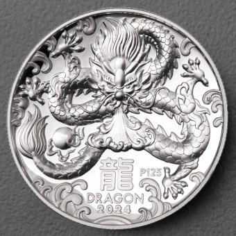 Silbermünze 1oz "Drache" 2024 (PP/HR) Lunar III – Year of the Dragon (Australien)