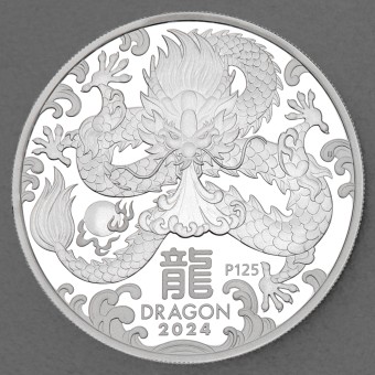Silbermünze 1oz "Drache" 2024 (PP) Lunar III – Year of the Dragon (Australien)