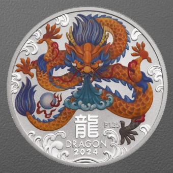 Silbermünze 1oz "Drache" 2024 (koloriert) Lunar III – Year of the Dragon (Australien)