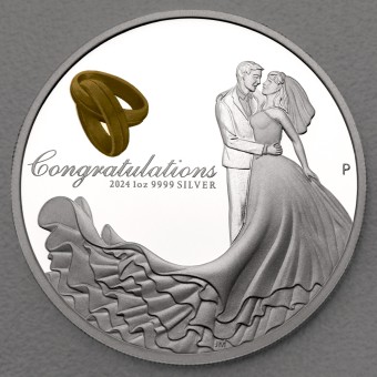 Silbermünze 1oz 2024 "Wedding" Perth Mint (PP) Polierte Platte