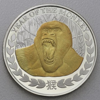 Silbermünze 1oz "Affe" 2016 (vergoldet) Somaliland Lunar – Year of the Monkey (Somalia)