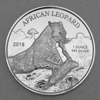 Silbermünze 1oz "African Leopard" 2018 (Ghana)