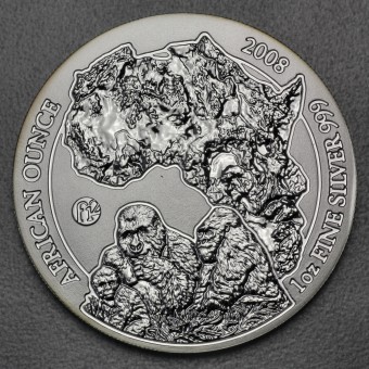 Silbermünze 1oz "Berggorilla" 2008 African Ounce (Ruanda)