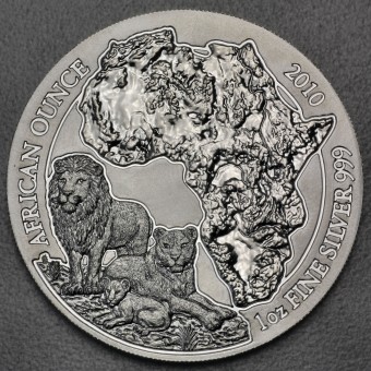 Silbermünze 1oz "Löwe" 2010 African Ounce (Ruanda)