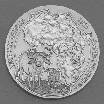 Silbermünze 1oz "Büffel" 2015 African Ounce (Ruanda)