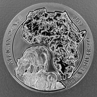 Silbermünze 1oz "African Ounce 2017 Flusspferd" 
