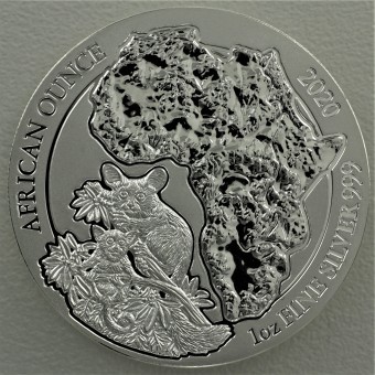 Silbermünze 1oz "Bushbaby" 2020 African Ounce (Ruanda)