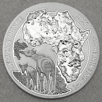 Silbermünze 1oz "Okapi" 2021 African Ounce (Ruanda)