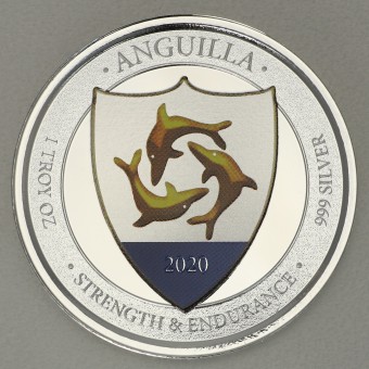 Silbermünze 1oz "Coat of Arms" 2020 (koloriert) Eastern Caribbean 8 (Anguilla)