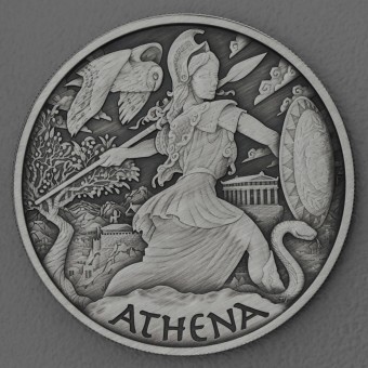 Silbermünze 1oz "Athena 2022" Antique Finish "Gods of Olympus" Serie