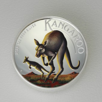 Silbermünze 1oz "Känguru" 2022 (HR/koloriert) (Australien)