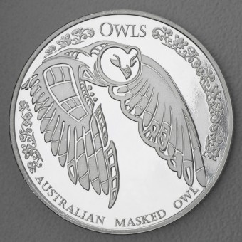 Silbermünze 1oz "Australian Masked Owl" 2022 Owls 19% (Tokelau)