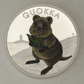 Silbermünze 1oz "Australian Quokka 2021" koloriert Polierte Platte