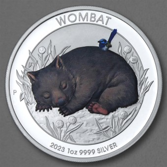 Silbermünze 1oz "Australian Wombat 2023" coloriert 
