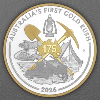 Silbermünze 1oz "Australia's First Gold Rush" 2026 (PP/vergoldet) 175th Anniversary (Australien)
