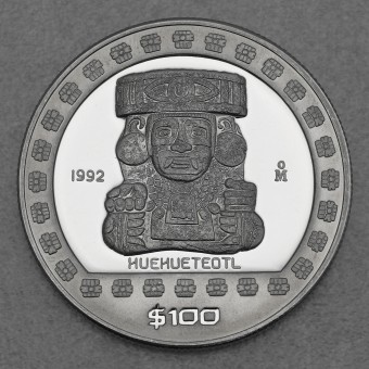 Silbermünze 1oz "Huehuetéotl" 1992 Präkolumbische Kulturen – Azteken (Mexiko)