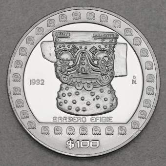 Silbermünze 1oz "Tlaloc" 1992 Präkolumbische Kulturen – Azteken (Mexiko)