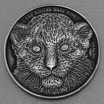 Silbermünze 1oz "Baby Leopard" 2014 AF African Baby Five (Burundi)
