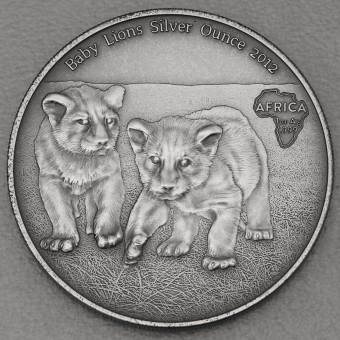 Silbermünze 1oz "Baby Löwen" 2012 (AF) Africa Silver Ounce (Kongo)