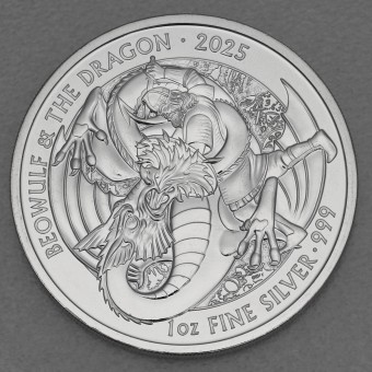 Silbermünze 1oz "Beowulf & Dragon" 2025 Myths and Legends (Großbritannien)