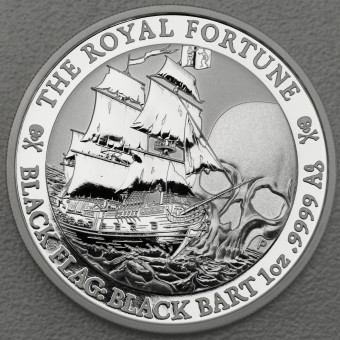 Silbermünze 1oz "Royal Fortune - Black Bart" 2020 Black Flag Serie (Tuvalu)