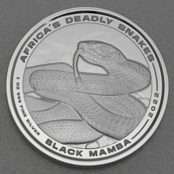 Silbermünze 1oz "Black Mamba" 2022 Africas Deadly Snakes (Kongo)
