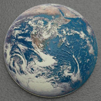 Silbermünze 1oz "Blue Marble Domed 2022" (Fiji) Koloriert, Polierte Platte