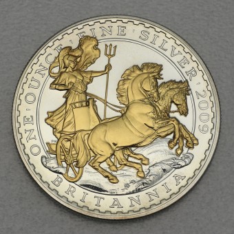 Silbermünze 1oz "Britannia 2009" gilded 