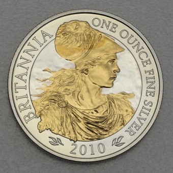 Silbermünze 1oz "Britannia 2010" gilded 