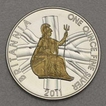 Silbermünze 1oz "Britannia 2011" gilded 
