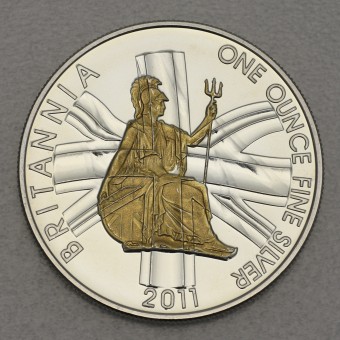 Silbermünze 1oz "Britannia" 2011 (vergoldet) (Großbritannien)