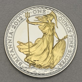 Silbermünze 1oz "Britannia 2012" gilded 