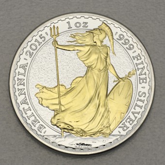 Silbermünze 1oz "Britannia 2015" gilded 