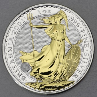 Silbermünze 1oz "Britannia" 2021 (vergoldet) (Großbritannien)