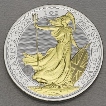 Silbermünze 1oz "Britannia" 2022 (vergoldet) (Großbritannien)