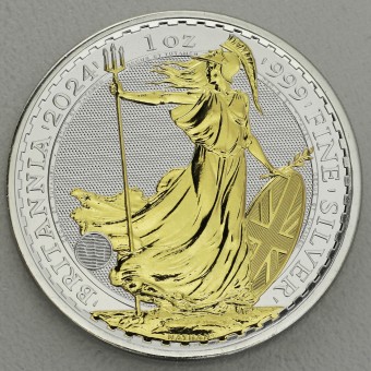 Silbermünze 1oz "Britannia" 2024 (vergoldet) (Großbritannien)