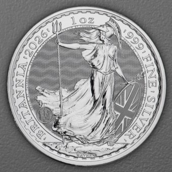 Silbermünze 1oz "Britannia" aktueller Jahrgang 19% (Großbritannien)