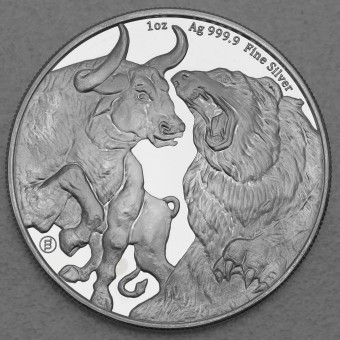 Silbermünze 1oz "Bull and Bear" 2023 (Tschad)