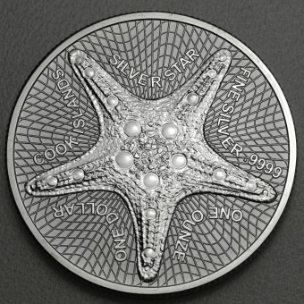 Silbermünze 1oz "Silver Star" 2019 Fehlprägung (Cook Islands)