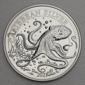 Silbermünze 1oz "Caribbean Octopus 2021" Barbados