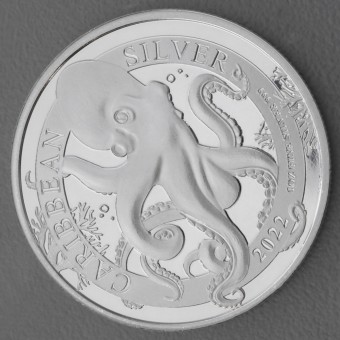 Silbermünze 1oz "Octopus 2022" Caribbean Silver (Barbados)
