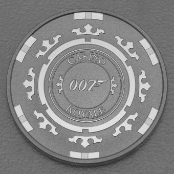 Silbermünze 1oz "Casino Royale Chip" 2023 James Bond (Tuvalu)