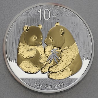 Silbermünze 1oz "Panda" 2009 (vergoldet) (China)