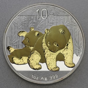 Silbermünze 1oz "Panda" 2010 (vergoldet) (China)