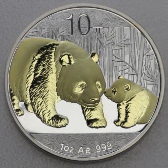 Silbermünze 1oz "Panda" 2011 (vergoldet) (China)